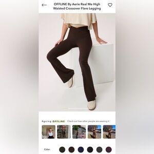 aerie High-Waisted Crossover Flare Legging - Brown